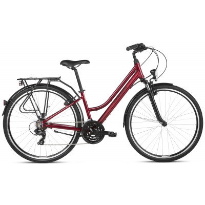 Trekingový bicykel Kross Trans 1.0 28" červeno-čierny lesklý 19" 